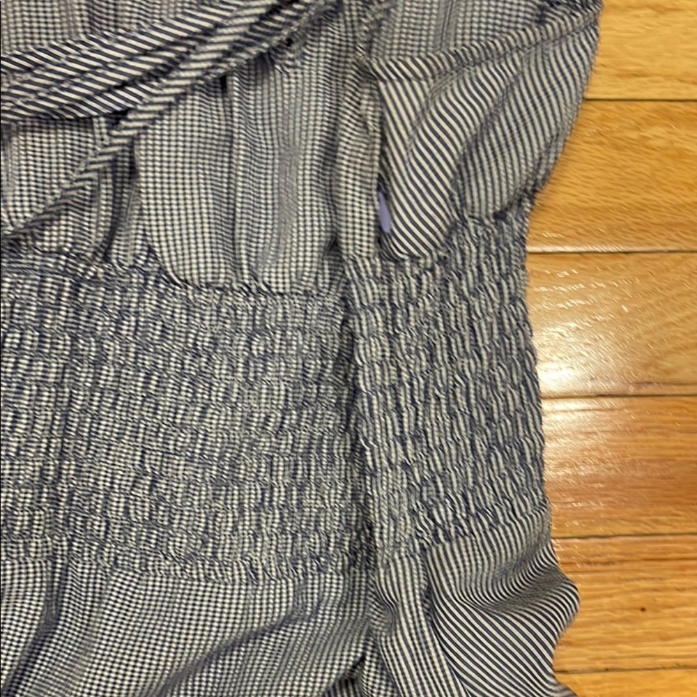 Rouje Paris blue Gingham Cassandre smocked dress size 40 - Picture 5 of 9